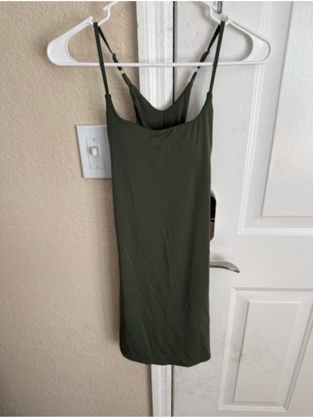 Source Unknown Olive Green Slip Dress